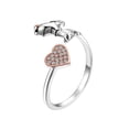 thumbnail image 2 of Peanuts Fine Silver Plated Snoopy Heart Bypass Ring, 2 of 2