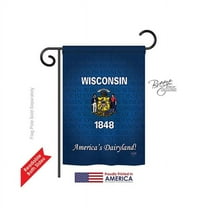 Breeze Decor 58108 States Wisconsin 2-Sided Impression Garden Flag 13 x 18.5 in.