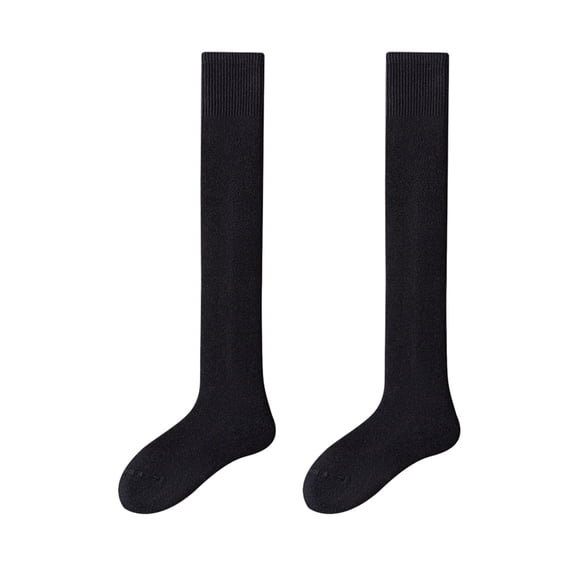 Waroomhouse Loose Ankle Socks 1 Pair Men Winter Stockings Solid Color Soft Breathable Long-tube High Elasticity Over Knee Length Warm Anti-slip No Odor Unisex