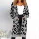 thumbnail image 4 of Oversized Women's Leopard Print Cardigan with Front Opening Yellow XXXL, 4 of 5
