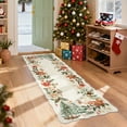 thumbnail image 2 of Moynesa 2'x6' Christmas Runner Rugs for Hallway, Washable Kitchen Rug Carpet Runner, Non-Slip Low Pile Soft Winter Boho Holiday Xmas Decor Modern Mat for Entrance Bedroom Laundry, Beige, 2 of 11