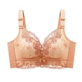 thumbnail image 2 of Jinhomg Women's Everyday Bras, Wireless Embroidered Lace Push Up Bra for daily and T-shirt wear, Back Closure, Embroidered No Print, Soft Support Khaki 40, 2 of 7