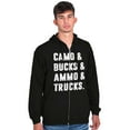 thumbnail image 4 of Camo Bucks Trucks Cute Hunter Son Men's Big & Tall Graphic Zip Up Hoodie Brisco Brands 2X, 4 of 5