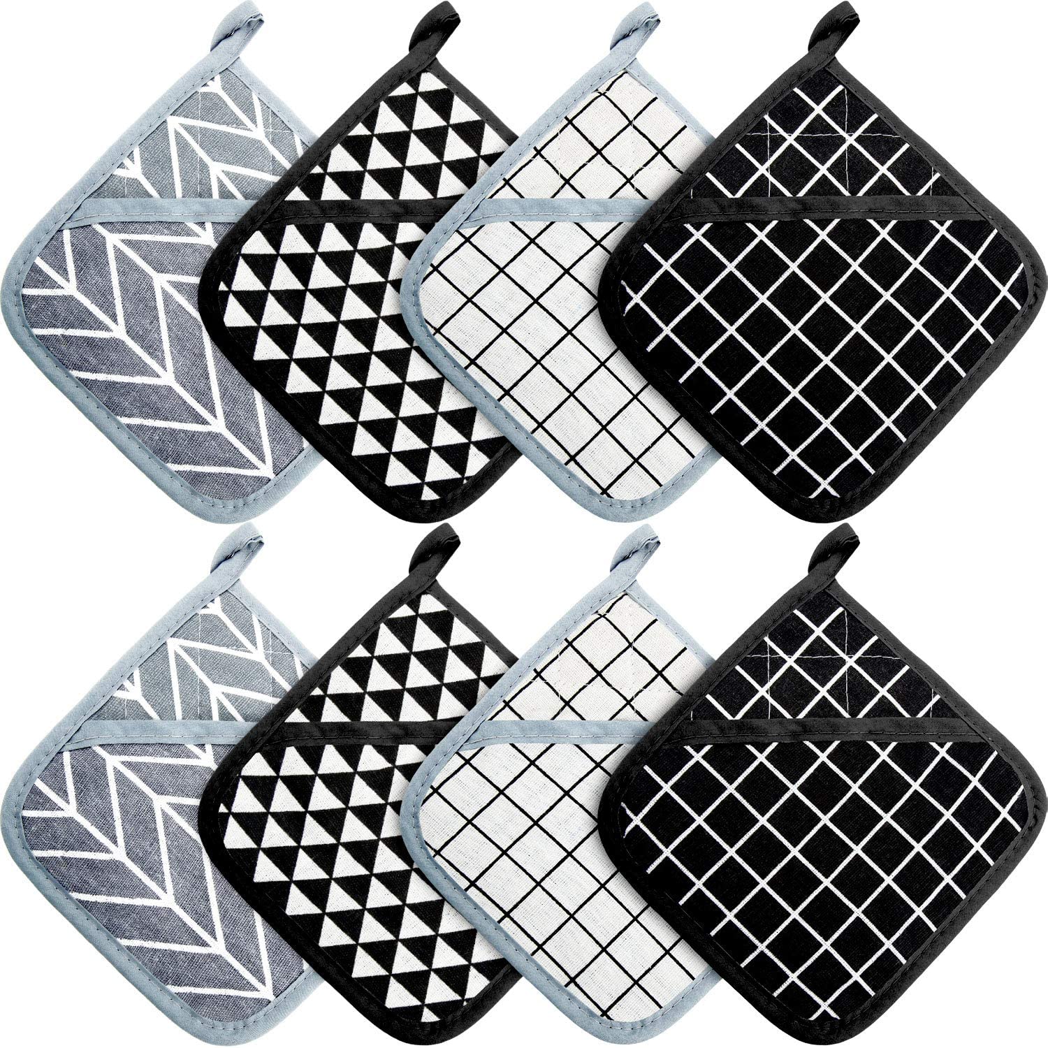 NOVAEST Potholders, Square Oven Pot Holder Heat Resistant Cotton Hot Pad