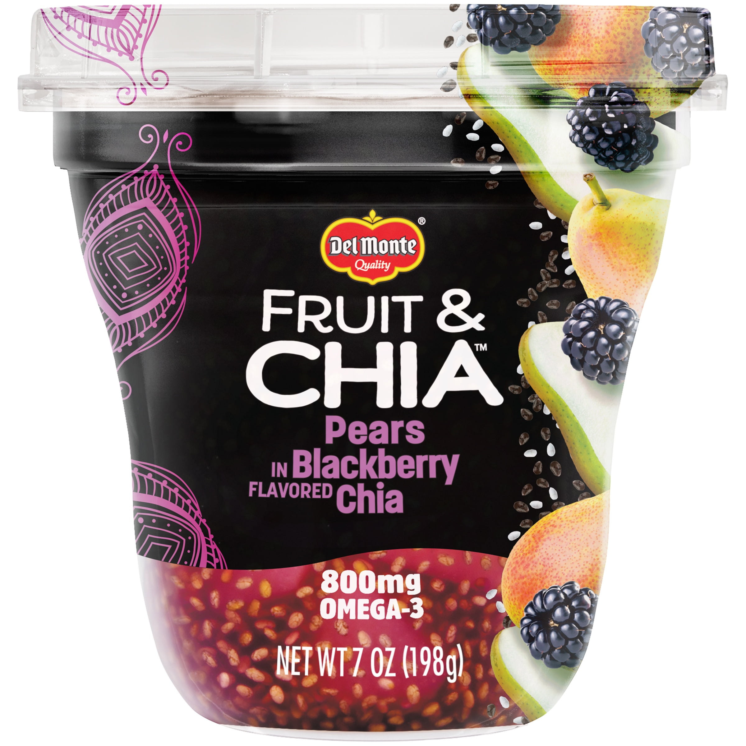 Del Monte Fruit Cup Pears Blackberry Chia, 7 oz.