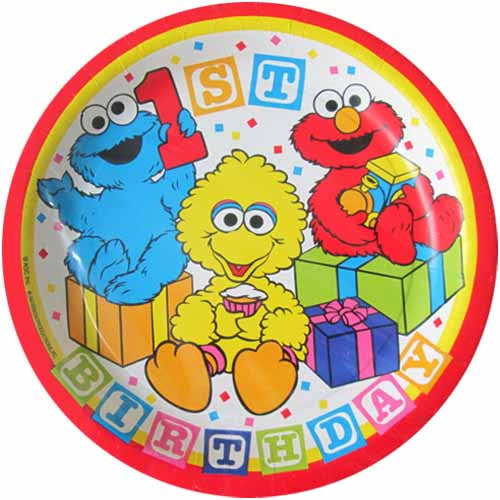 Sesame Street 1st Birthday Small Paper Plates (8ct)