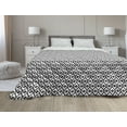 thumbnail image 1 of Floral Down Alternative Comforter, Repetitive Peony Flowers Illustration in Monochrome Style, Microfiber Quilt for All Season, 5 Sizes, Charcoal Grey and White, by Ambesonne, 1 of 3