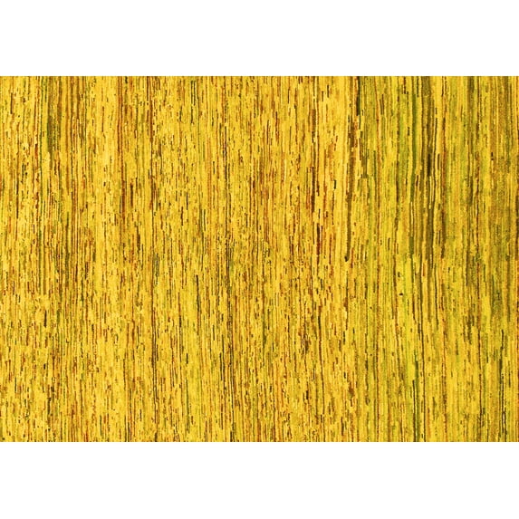 Ahgly Company Indoor Rectangle Abstract Yellow Modern Area Rugs, 5' x 8'