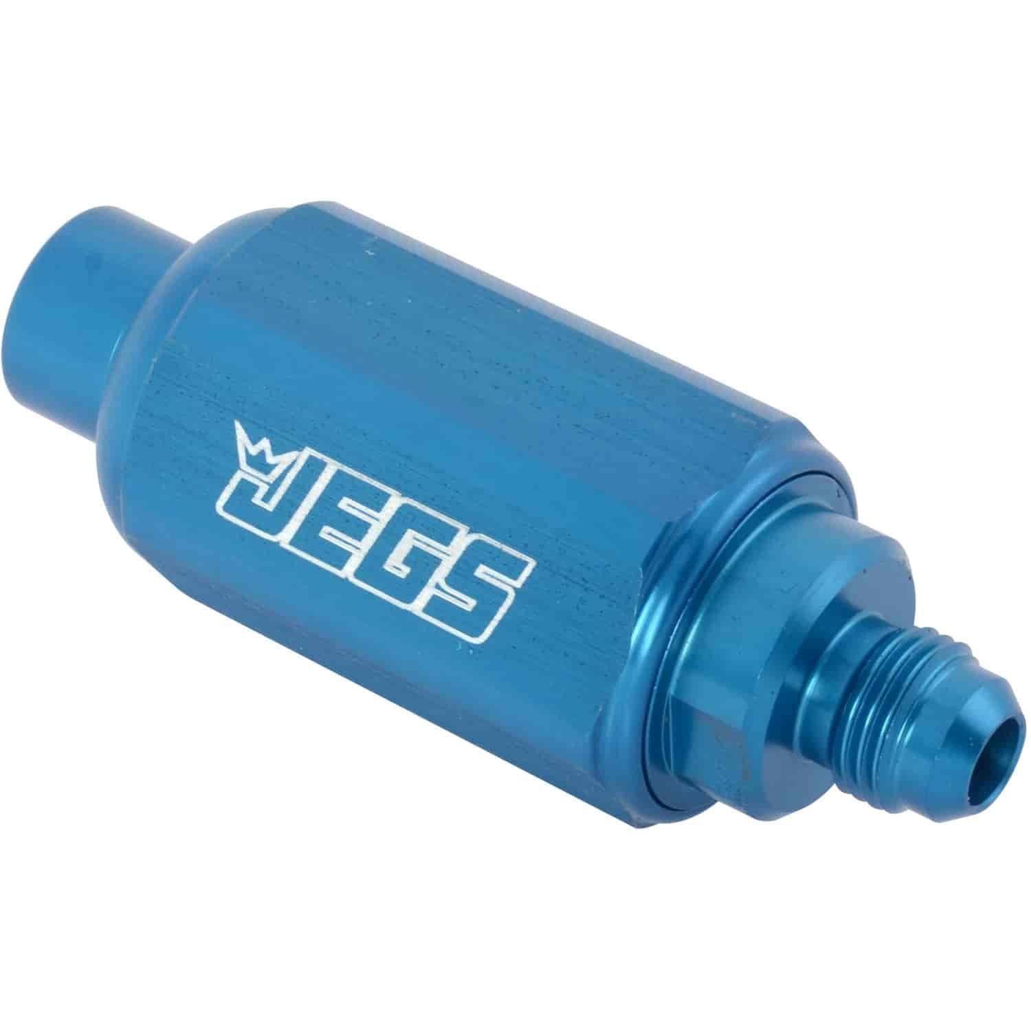 JEGS 15034 Compact Billet Aluminum InLine Fuel Filter 6 AN Male