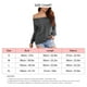 thumbnail image 4 of Blusa Hombros Descubiertos Manga Larga Color Puro Cuello De Una Línea Tops Casuales De Moda para Mujer Gris XL, 4 of 4