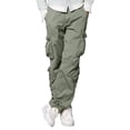 thumbnail image 1 of Pantalones Cargo Match Wild para Hombre en Algodón Verde Claro, 1 of 6