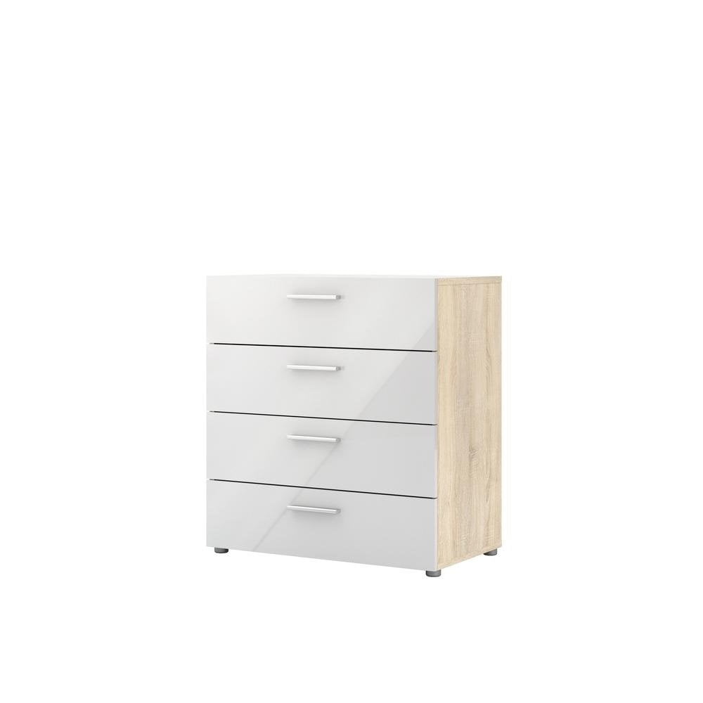 White Wooden Dresser - 4 Drawer Bedroom Furniture for Storage and Organization