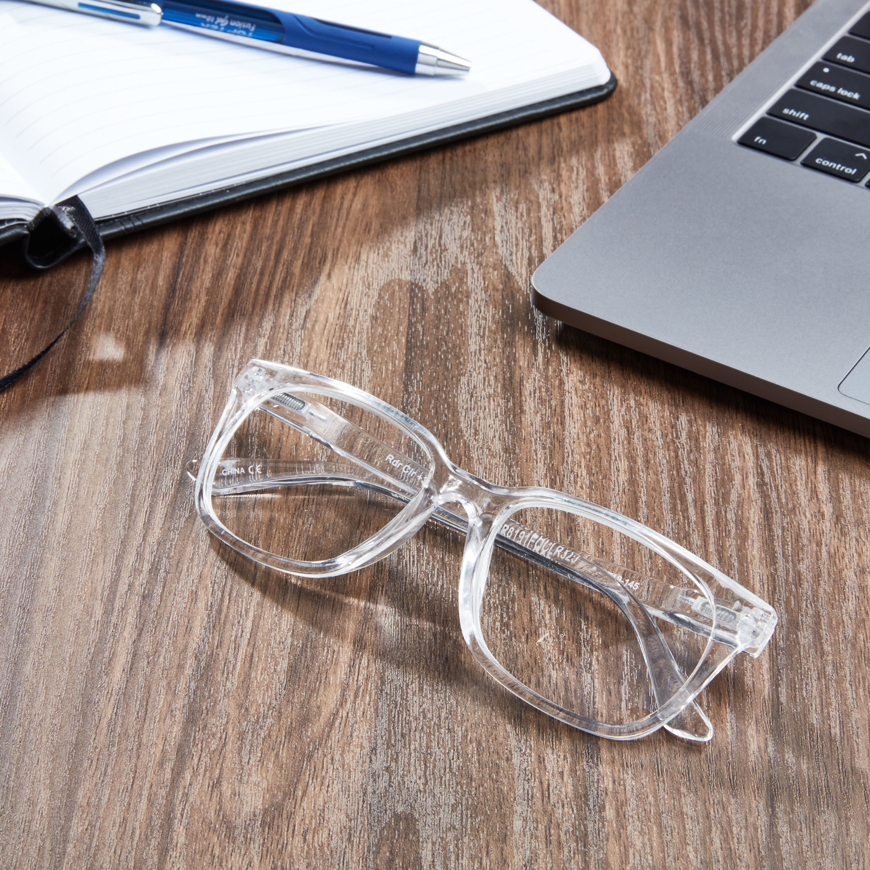 Equate Unisex Rectangular Reading Glasses with Case, Clear, +3.25
