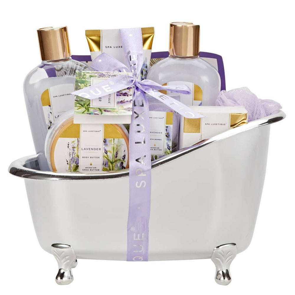 Spa Luxetique Spa Gift Baskets for Women, Lavender Bath Sets for Women