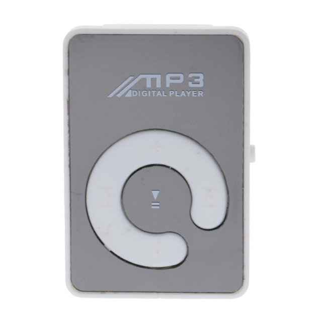 Clip Portátil Mini USB MP3 Reproductor Multimedia De Música Tarjeta TF Arriba Blanco