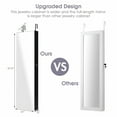 thumbnail image 5 of Gymax Wall & Door Mounted Mirrored Jewelry Cabinet Storage Organizer W/ Lights&Drawer Black, 5 of 8