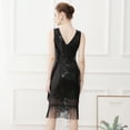 thumbnail image 5 of Baisdan Sequin Dress for Women 1920s Dress Great Gatsby Sparkle Cocktail Fringe Flapper Dresses Costume Outfit Gift, Black, Large, 5 of 8