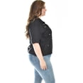 thumbnail image 2 of Blusa de lino con pedrería Roman Fashion /Tallas Extras, 5110 (Negro) negro 42, 2 of 8