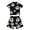 Black, variant on Mens Short Sleeve T Shirt And Shorts Two Piece Set, Casual Summer Outfit, Comfortable Breathable, Lounge Wear, Sportswear