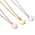 thumbnail image 3 of Women Tone Initial Necklaces with Coin Charm Stainless Steel Disc Pendants, 3 of 5