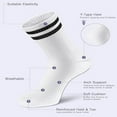 thumbnail image 6 of 10 pairs Retro Stripe Tube Socks Classic Athletic Sport Crew Socks For Women Casual Cotton Novelty Socks Unisex A White A White, 6 of 9