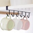 thumbnail image 3 of 2pcs Mug Hooks Under Shelf Mug Holder Cups Storage Rack Drilling Free Coffee Cups Holder Kitchen Utensil Holder Key Hooks Fit for The Cabinet 0.8” or Less White, 3 of 9