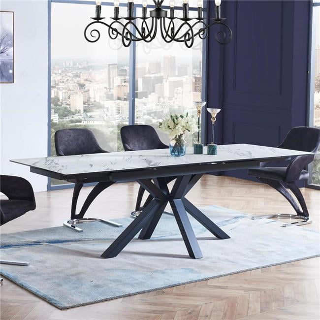 Global Furniture USA D2691DT Faux Marble Dining Table with X Shaped
