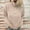 Khaki, variant on Women's Autumn/Winter Turtleneck Sweater: Ribbed Cuffs & Hem, Button Details, Oversized Cozy Fit