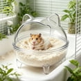 thumbnail image 5 of Hamster Bathroom Toilet 2 in 1 Sand Bath and Litter Box, Small Animal Bath House, Dirt Proof Sand Bath Container, Easy to Clean, Suitable for Hamsters Gerbils and Small Pets Clear C, 5 of 6