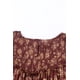 thumbnail image 4 of ABPHQTO Vestido babydoll floral alto y bajo con mangas abullonadas y volantes rojos para mujer, 4 of 5