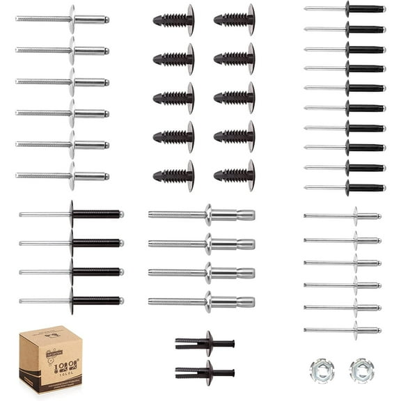 10L0L Complete Body Rivet Hardware Kit for EZGO TXT Golf Cart Gas & Electric Vehicles 1994-up 44pcs