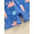 thumbnail image 2 of FEORJGP Toddler Boys Rash Guard Swimwear 0-3Y Kids One-Piece Swimsuits Cartoon Marine Organisms Print Jumpsuit Short Sleeve Romper Front Zipper Bathing Suits Beachwear, 2 of 9