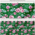 thumbnail image 2 of Soimoi Green Cotton Voile Fabric Leaves & Ranunculus Floral Printed Craft Fabric by the Yard 56 Inch Wide, 2 of 7