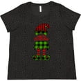 thumbnail image 3 of Inktastic Merry Christmas Elf in Red and Green Plaid Women's Plus Size T-Shirt, 3 of 5