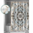 thumbnail image 3 of Extra Long Shower Curtain 72x84 Inch, Boho Shower Curtain Waterproof Bathroom Decor Ethnic Aztec Southwest Neutral Aesthetic Motifs Fabric Bath Curtain Set Accessories with Hooks, 3 of 6