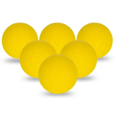 Franklin Sports Lacrosse Balls - Official Size Lax Balls for Practice - Rubber 63mm Outdoor Lacrosse Balls - Great for Muscle Massage Therapy   Yoga - Yellow 6 Pack