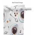 thumbnail image 5 of Coffee Cup Linen Curtain Valance for Bedroom/Bathroom/Kitchen/Office/Living/Dining Room Windows,Contemporary American Coffee Casual Theme Rod Pocket Topper Drapes Decorative Cafe Drapery Panel 42x18, 5 of 6