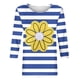 thumbnail image 4 of Camisetas Casuales de las Mujeres de Moda Impresa 3/4 Mangas Blusa Cuello Redondo para el Hogar Y Diario, 4 of 4