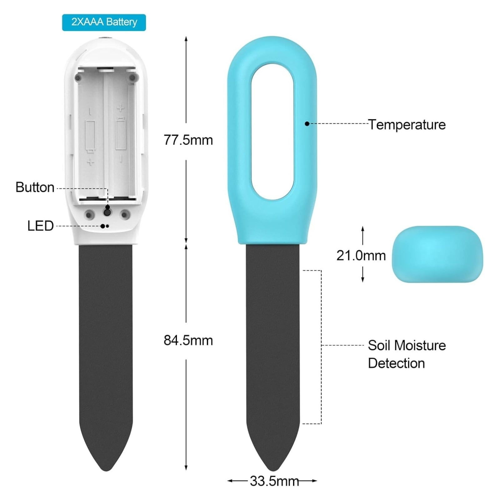 Smart Soil Tester Bluetooth Humidity Temperature Moisture Sensor Real for Plant Garden