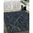thumbnail image 3 of Ahgly Company Machine Washable Indoor Square Transitional Night Black Area Rugs, 4' Square, 3 of 7