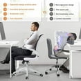 thumbnail image 4 of IPKIG Foldable Office Chair - Home Office Desk Chairs with Wheels and Flip-Up Arms - Foldable Backrest Mesh Computer Chair Adjustable Swivel Rolling Home Executive (White), 4 of 15