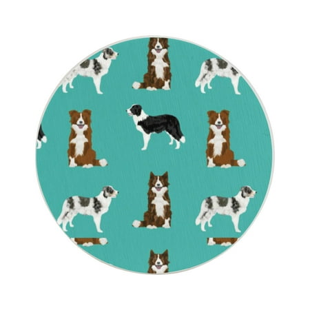 

Circular Drink Coasters Set Border Collie Love Hearts-Border Collie Love Hearts Beautiful Home Decor Diatomite Heat-Resistant Diatomite Protect Table Countertop
