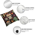 thumbnail image 6 of Day of The Dead Fabric by The Yard, Continuous Sugar Skull Flowers Pepper and Maracas Pattern, Decorative Fabric for Upholstery and Home Accents, Charcoal Grey, 6 of 7