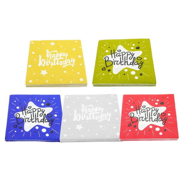 KAKOWELY paquetes de servilletas de cumpleaños, servilletas de papel de feliz cumpleaños, suministros para fiestas de cumpleaños