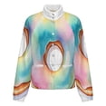 thumbnail image 5 of Jackets for Women Winter Coat Jackets Flannel Stand Collar Jacket(Rainbow Tie-Dye Donut,Size:S-4XL), 5 of 7