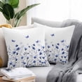 thumbnail image 2 of Waterproof Throw Pillow Covers Set of 2, 24x24 Inch Purple Floral Butterfly Decorative Pillowcases Outdoor Pillow Slip Cushion Covers Set for Couch Tent Spring Rustic Botanical Flowers, 2 of 7