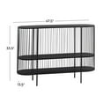 thumbnail image 4 of DecMode 48" x 34" Black Metal Narrow Oval 2 Shelf Console Table with Open Wire Frame, 1-Piece, 4 of 14