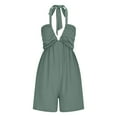 thumbnail image 5 of Xixinqiwan Women's Summer Camisole Rompers Crew Neck Sleeveless Ruffle Elastic Waist Shorts Overalls Loose Casual Jumpsuits, 5 of 7