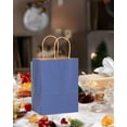 thumbnail image 5 of 50-Packs Gift Bag with Handles Bulk Kraft Deep Blue Paper Bags Multiple Uses (8.3"x3"x6"inch Small Size), 5 of 6