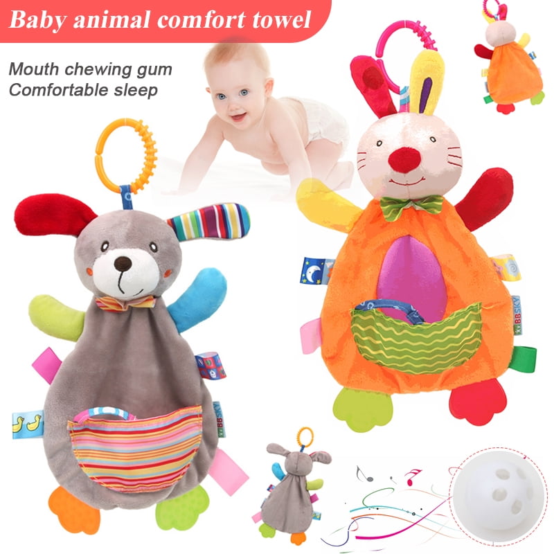 Baby Stroller Crib Dolls Pull Soothing Animal Pattern Plush Doll Infants Toys 6A 